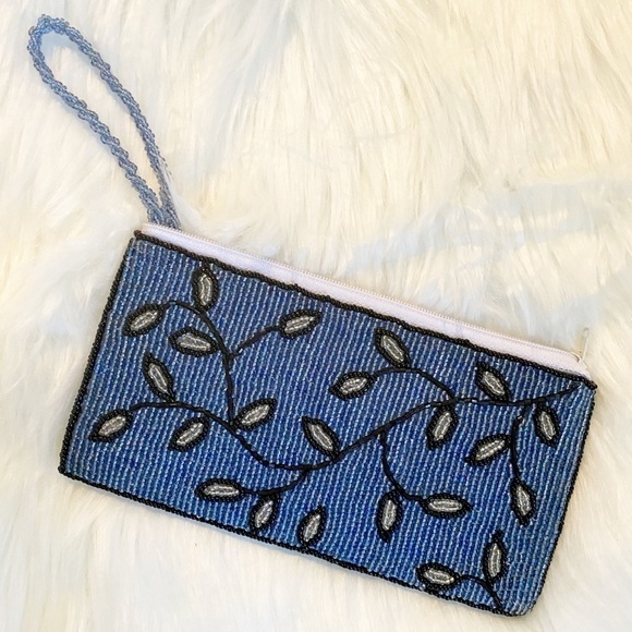 Hand Made Beaded Wristlet Clutch Mini Bag - Picture 1 of 4